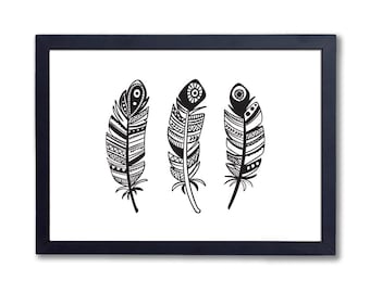 Three Feathers, A4 8x10" A3 or 11x14", printed