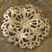 3 Raw Bare Naked Brass Flower Round Filigree Stamping Embellishment 851