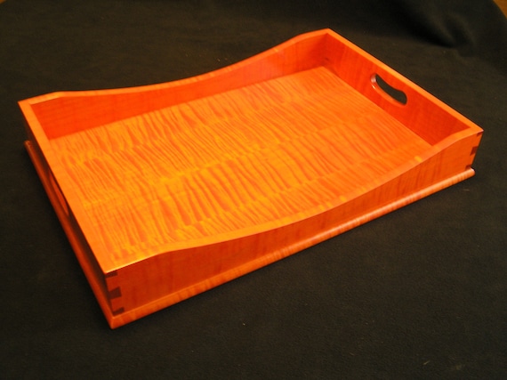 15 x 21 Fall Orange Tiger Maple Serving Tray