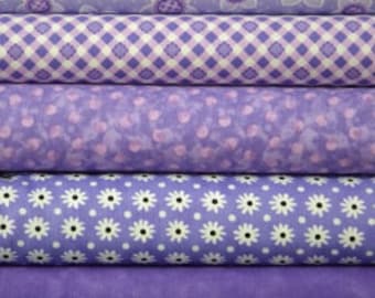 Purple fat quarter fabric bundle