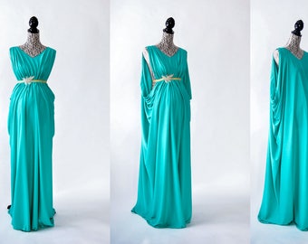 One piece Grecian gown tutorial. For maternity or non-maternity. Photography prop. Maxi dress sewing DIY
