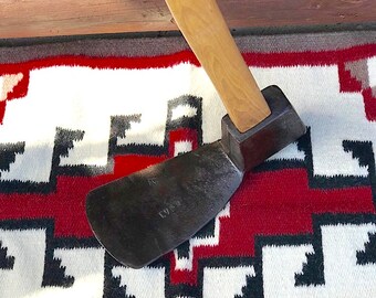 Antique large adze, could be railroad adze, unusual, rare adze, large adze with makers mark,
