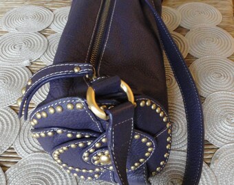 Vintage Leather Studded handbag, PoochPieCollection Time Keepers Attic Piece