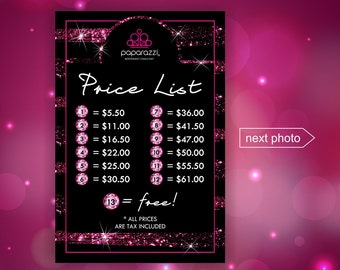 Paparazzi price list | Etsy