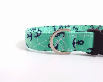 Nautical Dog Collar | Anchor Dog Collar | Boy Dog Collar | Girl Dog Collar | Male Dog Collar | Small Dog Collar | Puppy Collar