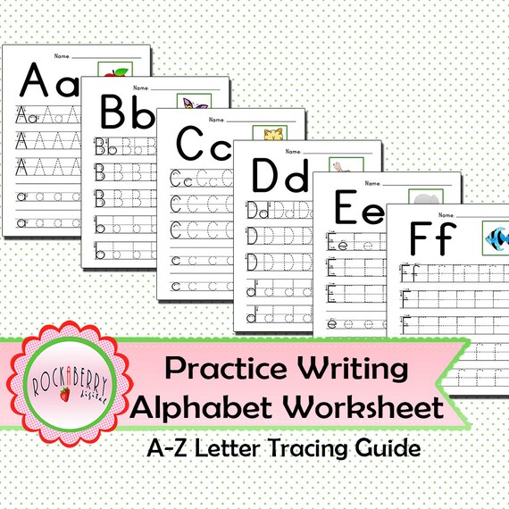 Preschool Toddler Practice Writing Alphabet with Tracing Guide