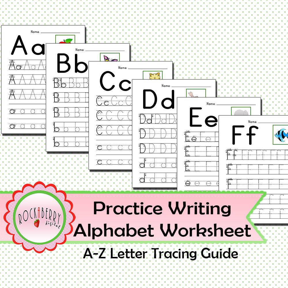 Preschool Toddler Practice Writing Alphabet with Tracing Guide