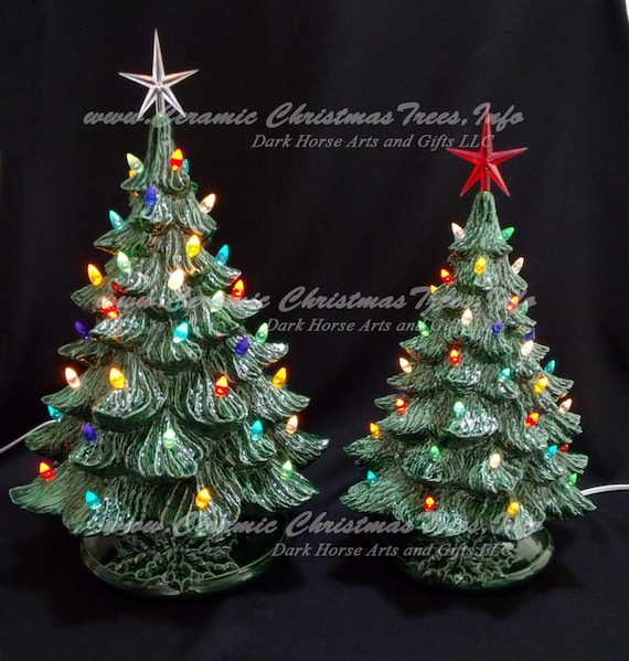 Vintage Style Ceramic Christmas Trees with Music Boxes 19 and