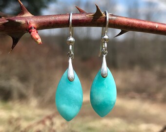 Amazonite, sterling silver, earrings