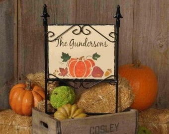 Pumpkin Harvest, personalized slate