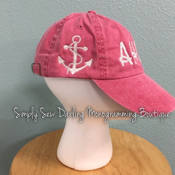 Items similar to Embroidered Nautical Rope AHOY Anchor hat cap on Etsy