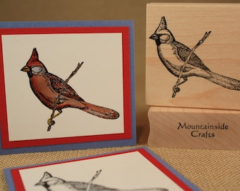 CARDINAL BIRD Rubber Stamp~Christmas Stamp~Winter Holiday~Wood Mounted Rubber Stamp (22-27)