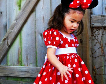 Minnie Mouse Dress - Empire Waist Size 2T-12