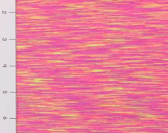 Neon Pink Yellow Coral Poly/Spandex Space Dye Athletic Knit