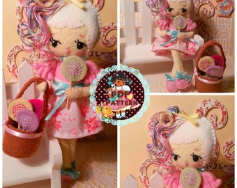 Sweet Candi Poseable Felt Doll pdf ePattern