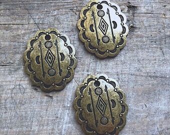 Brass Ox Concho Pendant - DIY Jewelry