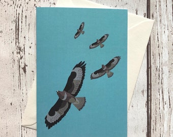 Buzzard greeting card – blank inside | Bird of prey card | Raptor greeting card