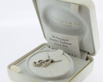 Vintage Krementz .925 Sterling Silver Necklace with Initial ' A ' Pendant
