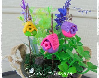Mini Bird House Fairy Garden Terrarium Accessory