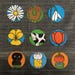 9 cardboard circles with prints made by Dick Bruna