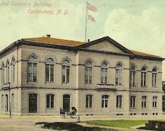 Post Office and Custom's Building OGDENSBURG New York 1912 cancel