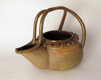 Large Handmade Ceramic Tea Pot, Stoneware Pottery Large Tea Pot with Handle