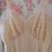 nude tea stain, tulle netting 40s vintage van raalte full slip, lace, size 34, opaquelon, gorgeous lace back, bodice, hem, with netting trim