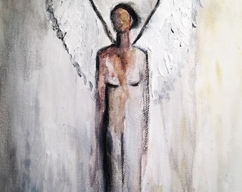 Angel - mixed media painting