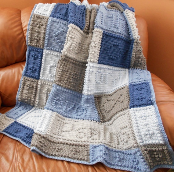 how popcorn stitch crochet crocheted blanket 23RD for PSALMS pattern