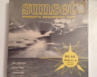 Sunset Magnetic Recording Tape Reel To Reel Blank Tape 600 Feet Vintage A-5 Sealed All Purpose 1970s