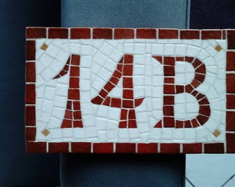 Address number on a tile mosaic for your home