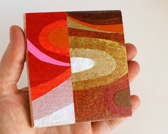 Original Miniature Artwork for the Modern Home - Red Radiation