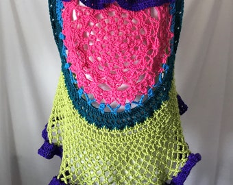 Bright Colors Mandela Circle Vest Cover-Up