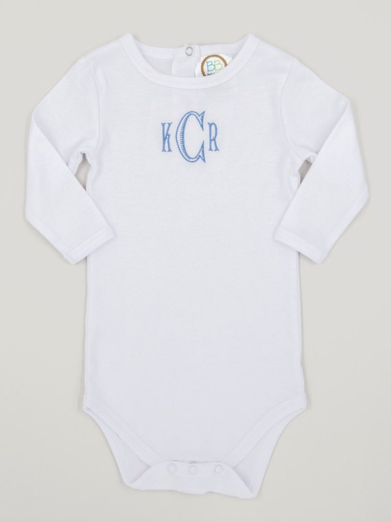 Monogrammed Baby Onesie / Long Sleeved Onesie Baroque