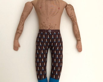 Tattooed Man with Beard Doll Hot-Air Balloon tattoos plush