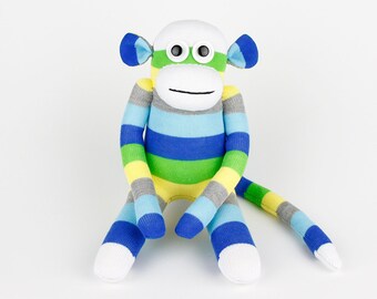 Boys Christmas Gift Handmade Original Sock Monkey Stuffed Animal Doll Baby Toys