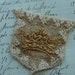 Vintage Antique French Embroidery Métallique Crown Lace Applique