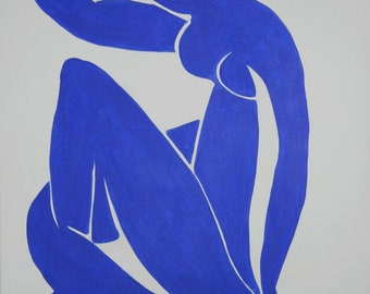 Original acrylic painting after Matisse "The Blue Nude, 60 x 80 cm