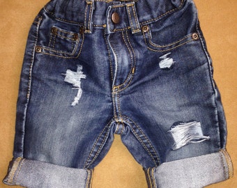 Distressed toddler cut off shorts