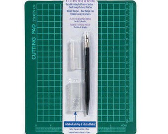 Darice Cutting Mat and Knife Set, Extra Blades, Scrap booking, Model Building Mat & Knife, Mat Table Protector, Craft Supplies