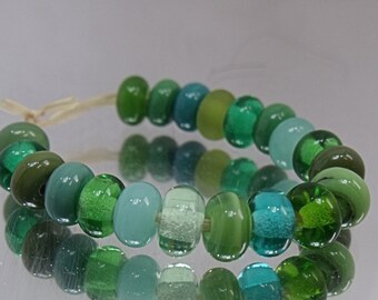 Hedgerow Mix, Lampwork Spacer Beads, SRA, UK