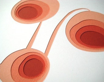 Retro Poppies - original papercut (8 x 10)