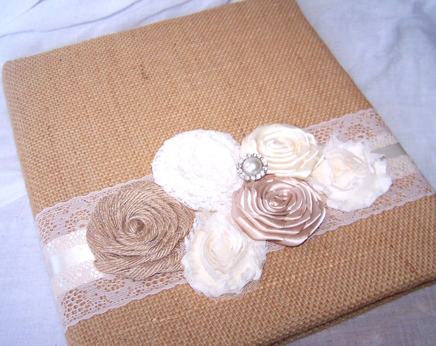 BURLAP GUEST Book Rustic Guest Book Rustic Wedding Burlap