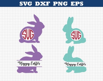 Easter Bunny svg Easter svg Rabbit svg Easter Bunnies Monogram frames, CriCut Files frame Cricut download svg jpg png dxf Silhouette cameo