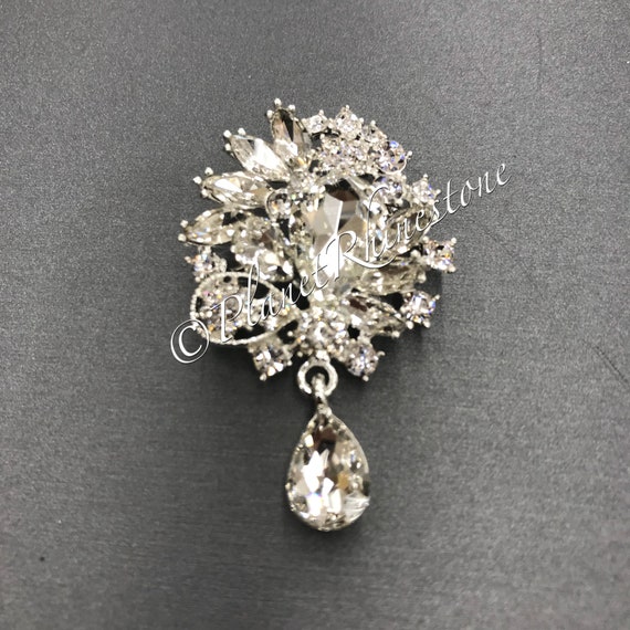 Silver Rhinestone Brooch #BR-6