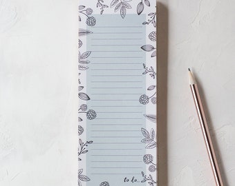 Mint Green Floral To Do List Magnetic Notepad - 100 pages - 8" x 3"