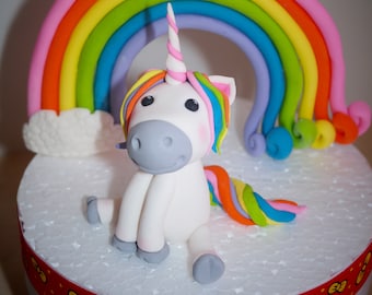 Unicorn Cake Topper, Unicorn Party, Custom Unicorn Cake, Unicorn Birthday, Unicorn Party Decor, Unicorn Cake, Rainbow edible 3D fondant