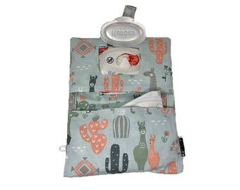 Llama Diaper Clutch with wipes window pocket, side loop for wrist strap, and machine washable- Ready to Ship