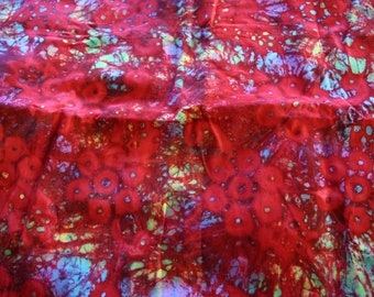Beautiful Red and Turquoise Batik