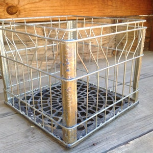 Vintage Crate, Industrial Decor, Primitive Decor, Old Metal Crate, Vintage Milk Crate, Black Metal Crate, Crusty Rusty Farmhouse Decor, Box